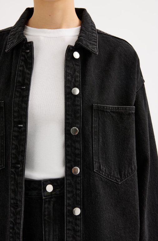 Nude Lucy Organic Denim Overshirt - Vintage Black