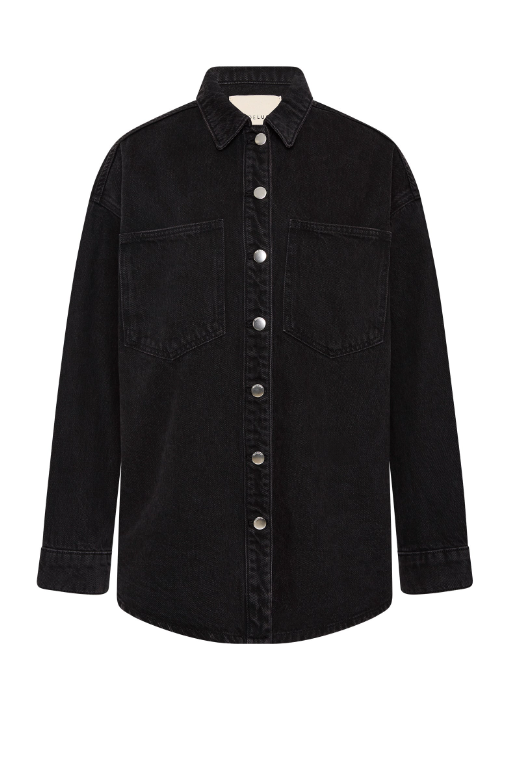 Nude Lucy Organic Denim Overshirt - Vintage Black