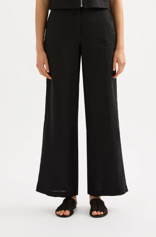 Nude Lucy Dalia Linen Pant - Black