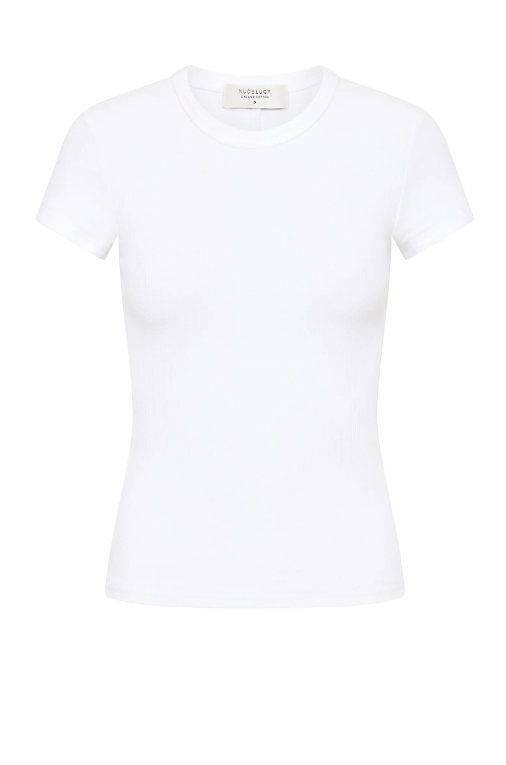 Nude Lucy Organic Rib Short Sleeve Tee - White