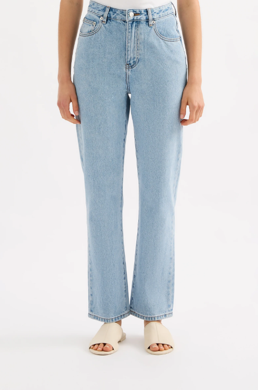 Nude Lucy Organic Split Hem Jean - 90s Blue Wash