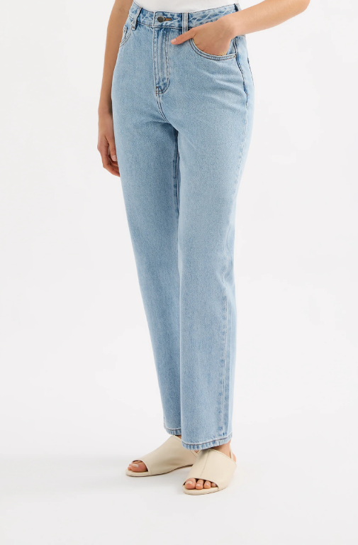 Nude Lucy Organic Split Hem Jean - 90s Blue Wash