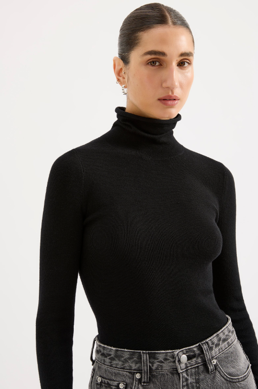 Nude Lucy Florence Merino Skivvy - Black