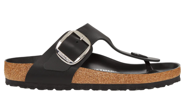 Birkenstock Gizeh Big Buckle - Black Oiled Leather Regular