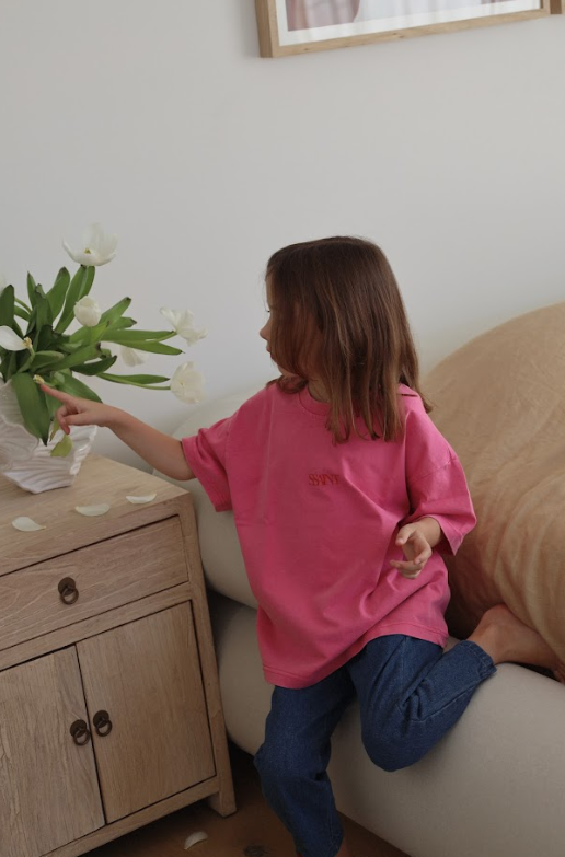 SŚAINT Kids Dark Pink Acid Tee