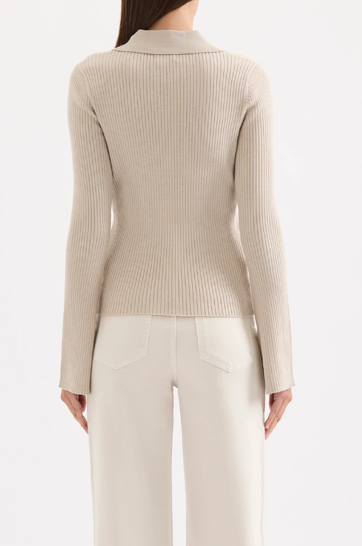 Nude Lucy Betina Zip Front Knit-Mink