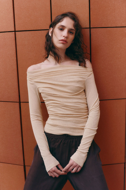 Nude Lucy Ziel Off Shoulder Top - Butter