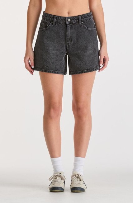 Lee Jeans Mid Straight Denim Short - Smoked Black