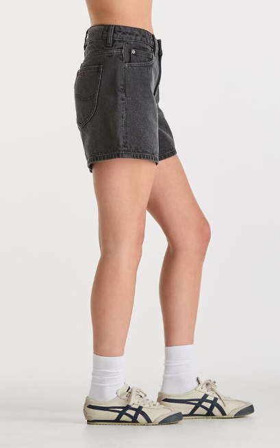 Lee Jeans Mid Straight Denim Short - Smoked Black