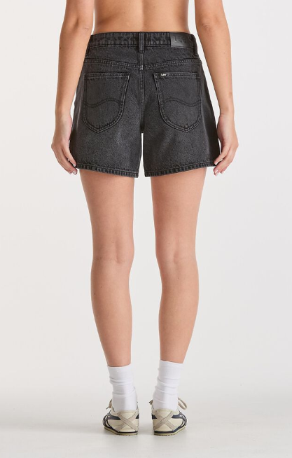 Lee Jeans Mid Straight Denim Short - Smoked Black