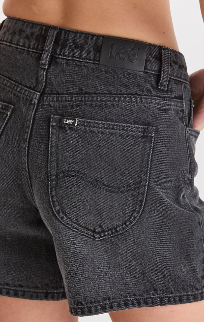 Lee Jeans Mid Straight Denim Short - Smoked Black