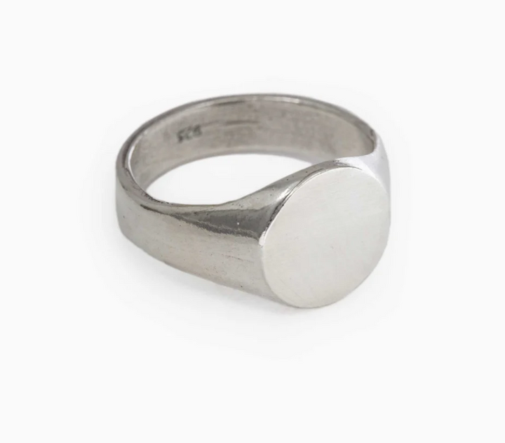 Sue The Boy Circle Signet Mens Ring-Sterling Silver
