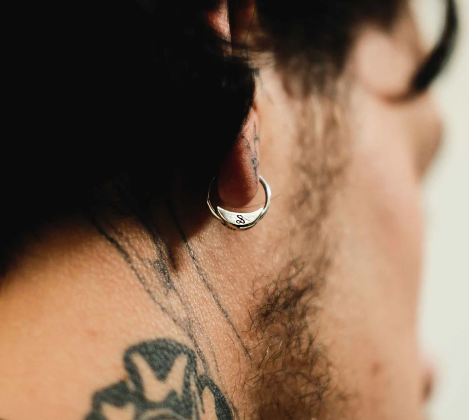 Sue The Boy Crescent Sleeper (Pair)- Sterling Silver