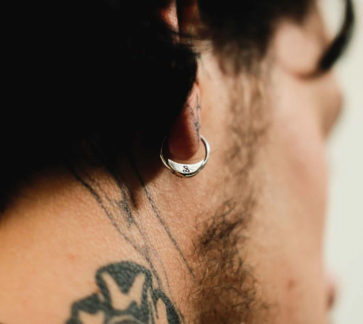 Sue The Boy Crescent Sleeper (Pair)- Sterling Silver