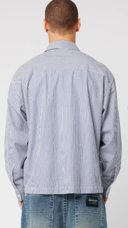 Abrand Bobby Long Sleeve Shirt - Stripe - Blue Collar