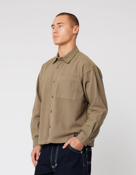 Abrand Bobby Long Sleeve Canvas Shirt - Brandy