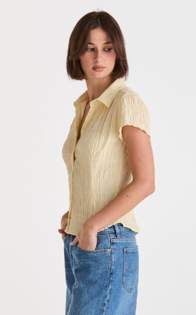 Lee Jeans Textured Slim Shirt- Lemon Spritz