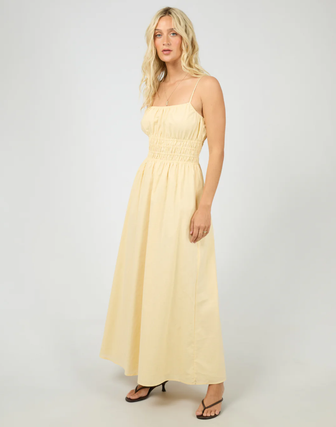 All About Eve Alessa Linen Maxi Dress - Yellow