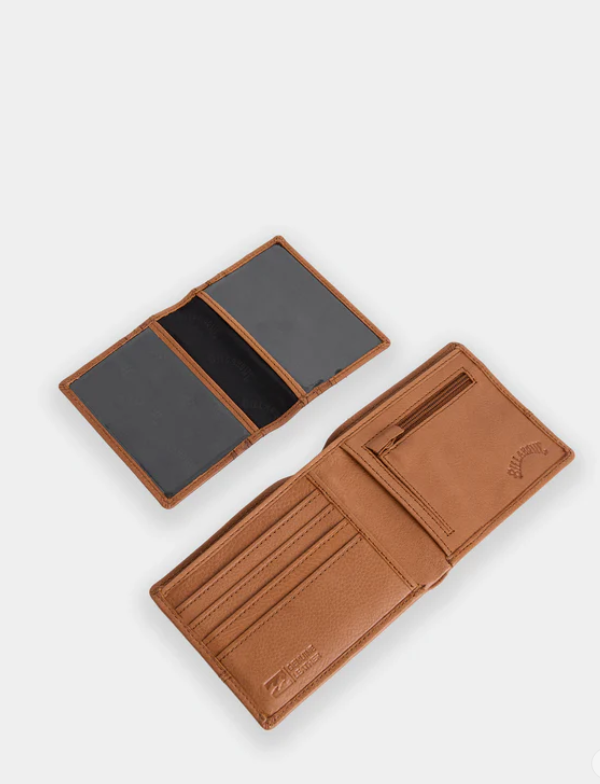 Billabong Dimension 2in1 Leather Wallet-Tan