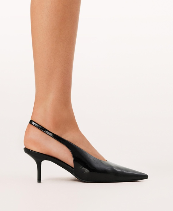 Billini Xishi Heel - Black Crinkle Patent