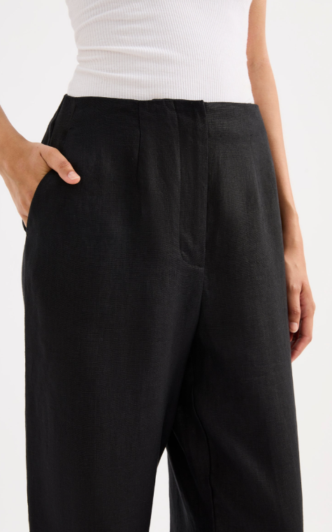 Nude Lucy Marli Linen Pant-Black
