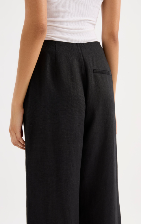 Nude Lucy Marli Linen Pant-Black