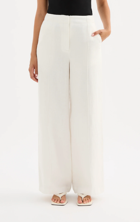 Nude Lucy Theo Linen Pant-White