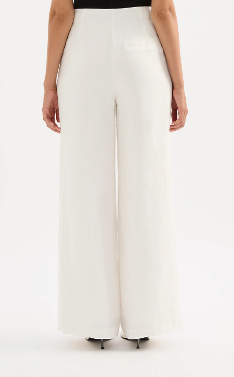 Nude Lucy Theo Linen Pant-White