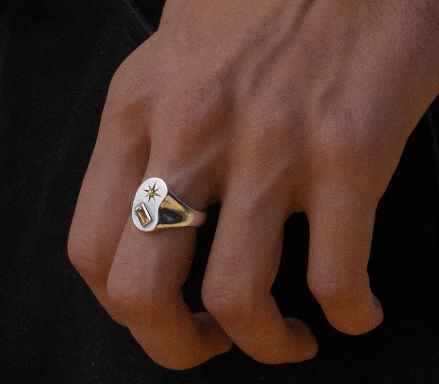 Sue The Boy Lemon & Lime Ring Silver/Peridot/Citrine