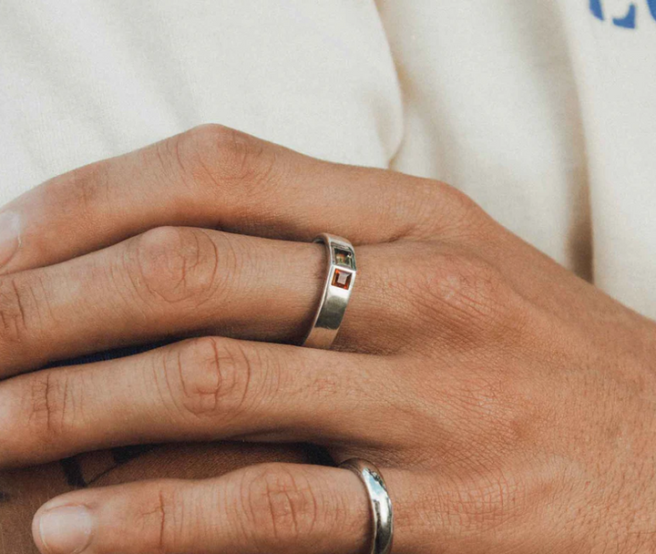 Sue The Boy Axis Ring 925 Silver/Garnet/Lemon