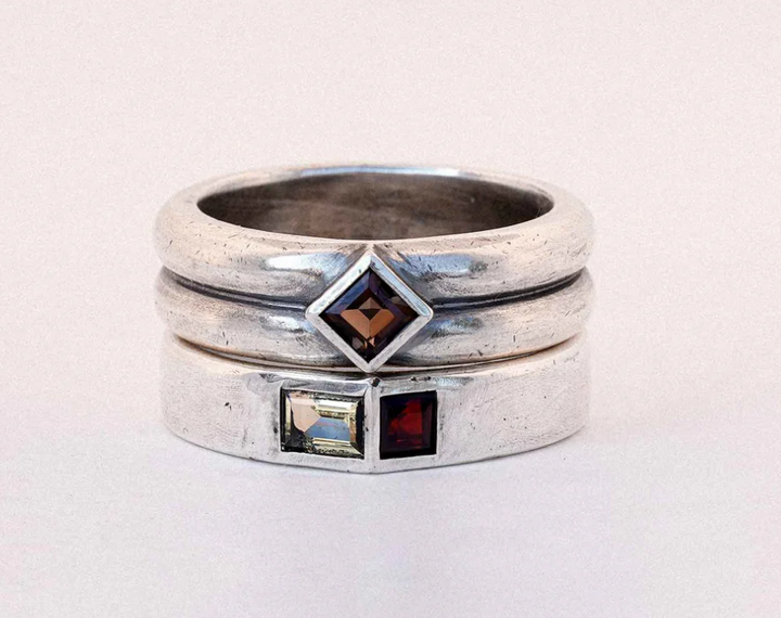 Sue The Boy Axis Ring 925 Silver/Garnet/Lemon