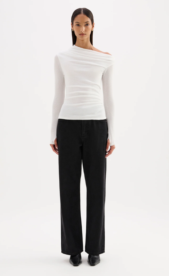 Nude Lucy Rue Mesh LS Top - Salt