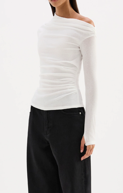 Nude Lucy Rue Mesh LS Top - Salt