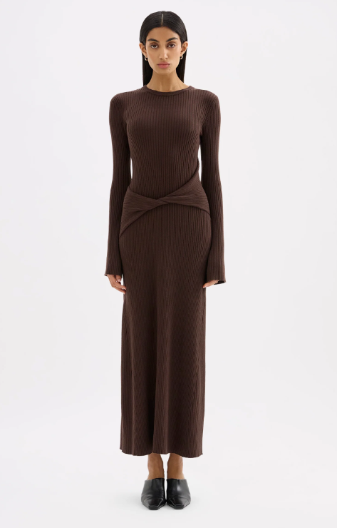 Nude Lucy Cecile Knit Maxi Dress - Chocolate