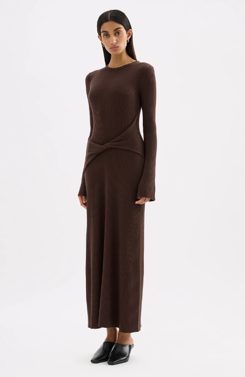 Nude Lucy Cecile Knit Maxi Dress - Chocolate