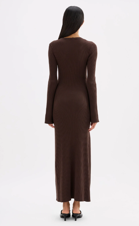 Nude Lucy Cecile Knit Maxi Dress - Chocolate