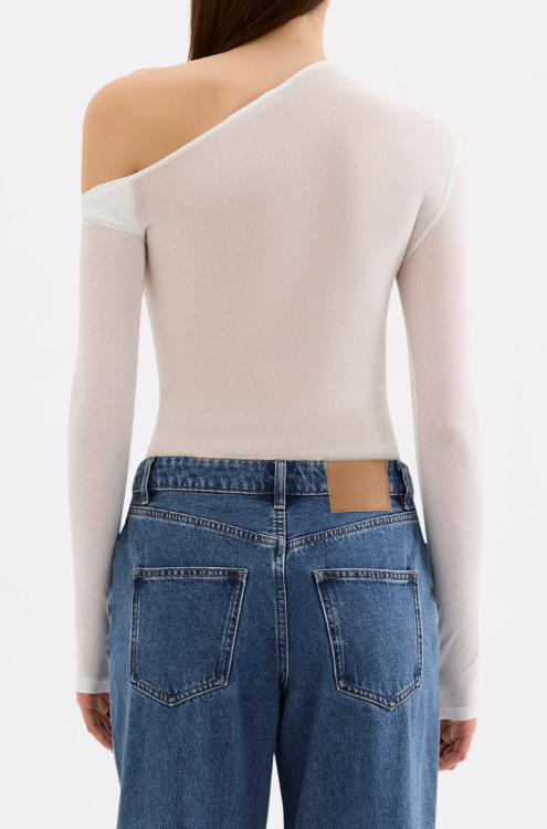 Nude Lucy Piper Mesh LS Top - Salt