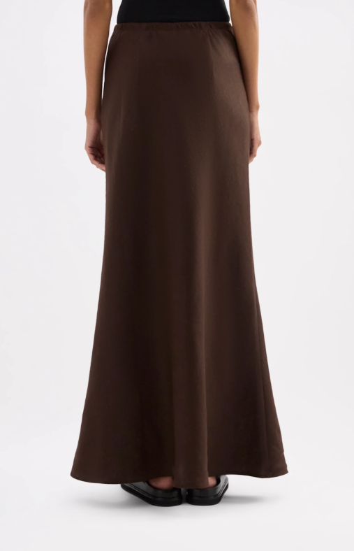 Nude Lucy Amani Linen Skirt - Chocolate