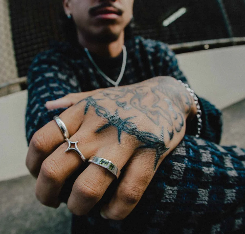 Sue The Boy Axis Ring 925 Solid Silver/Peridot