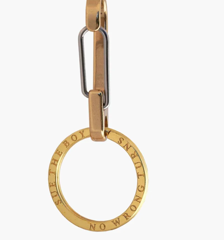 Sue The Boy No Wong Turns Key Ring - Solid Brass