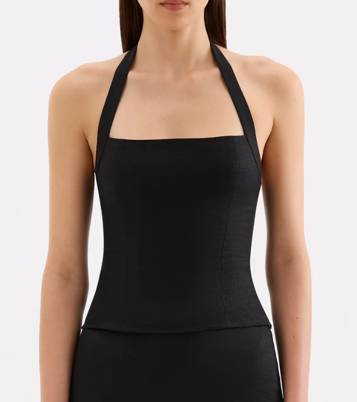 Nude Lucy Carey Linen Top - Black