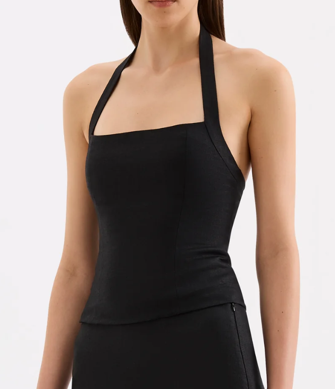 Nude Lucy Carey Linen Top - Black