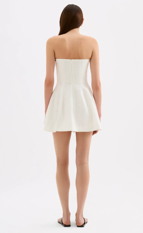 Nude Lucy Bronte Linen Mini Dress - White