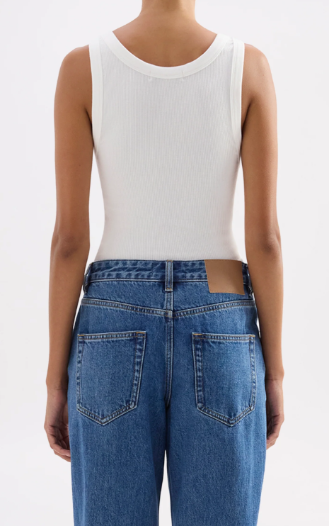 Nude Lucy Organic Rib Singlet - White