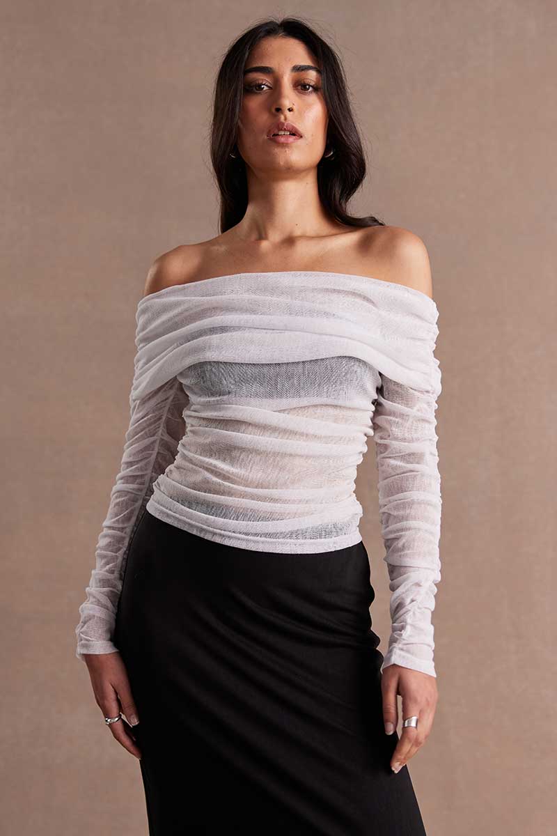 Sovere Rise Mesh Top - Chalk