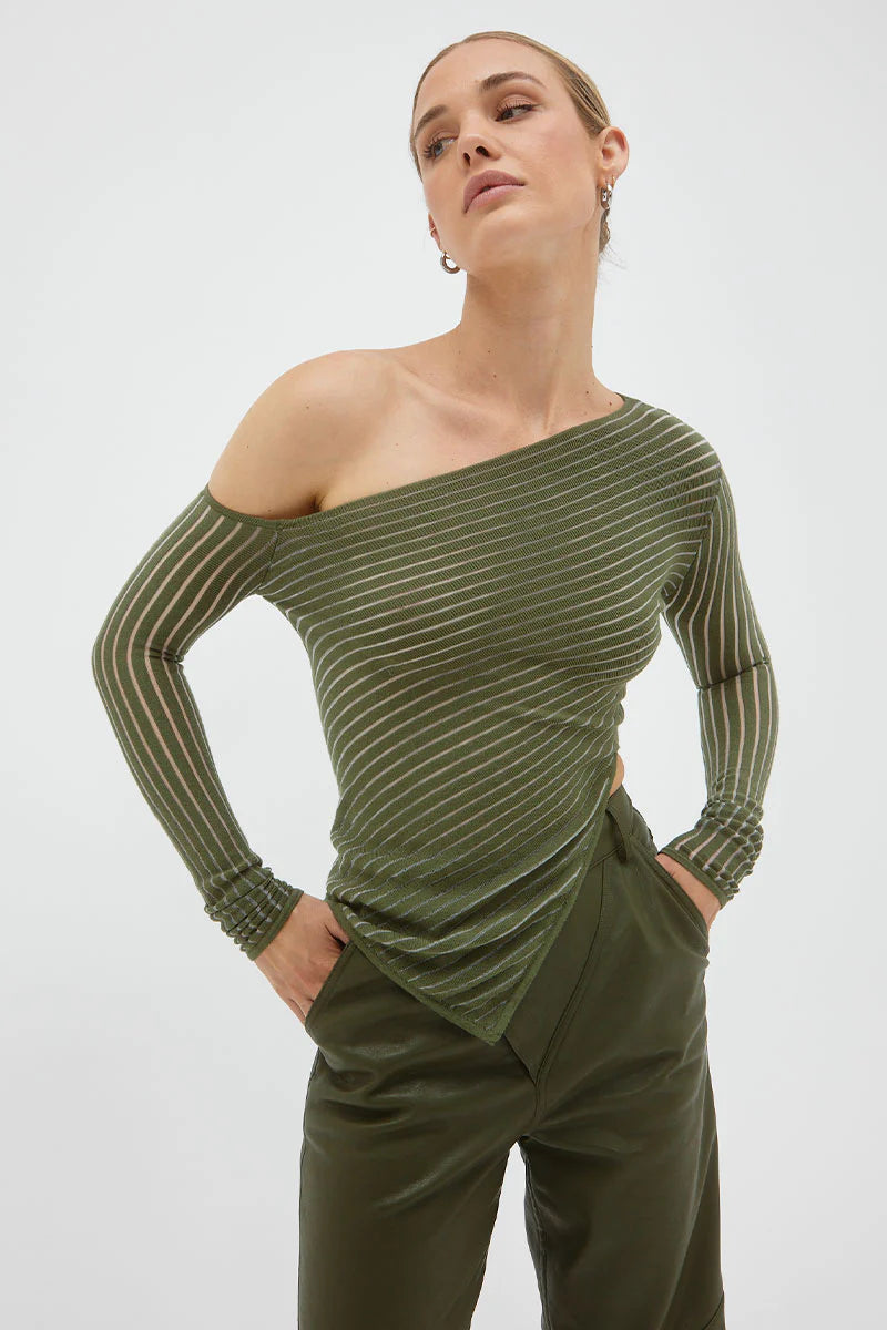 Sovere Tilt Knit Top - Olive