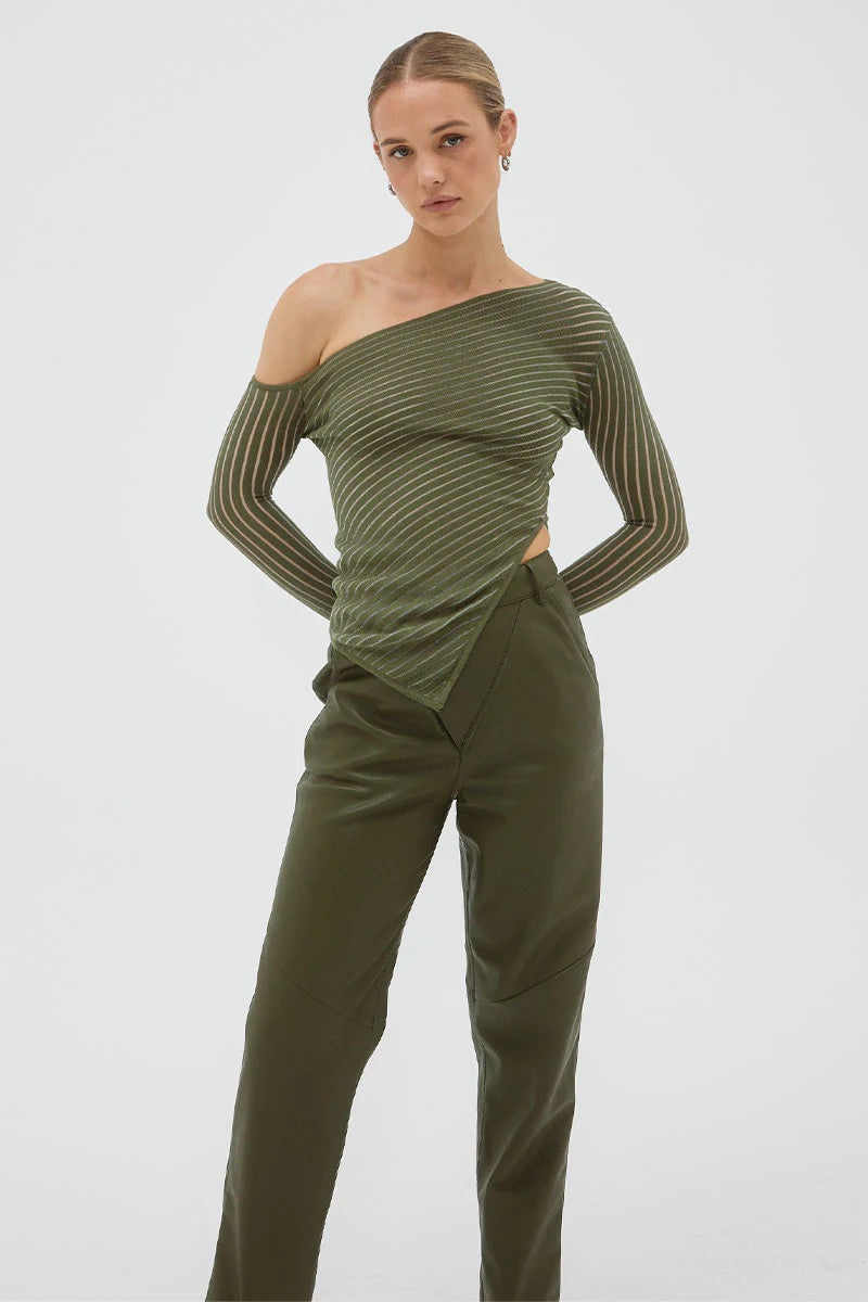 Sovere Tilt Knit Top - Olive