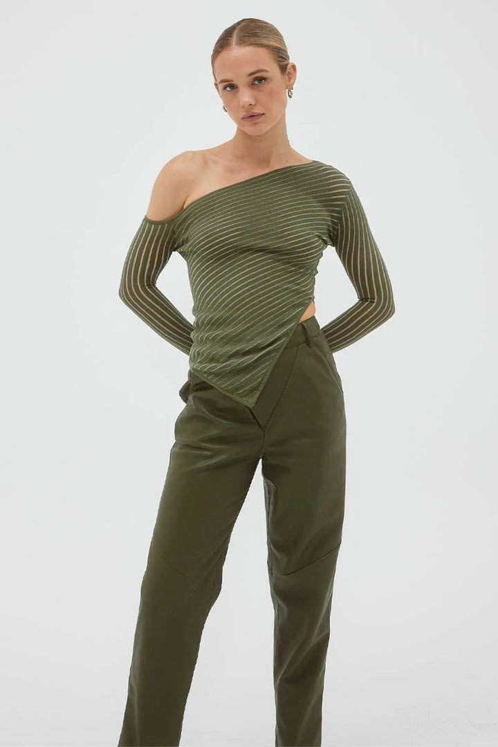 Sovere Tilt Knit Top - Olive