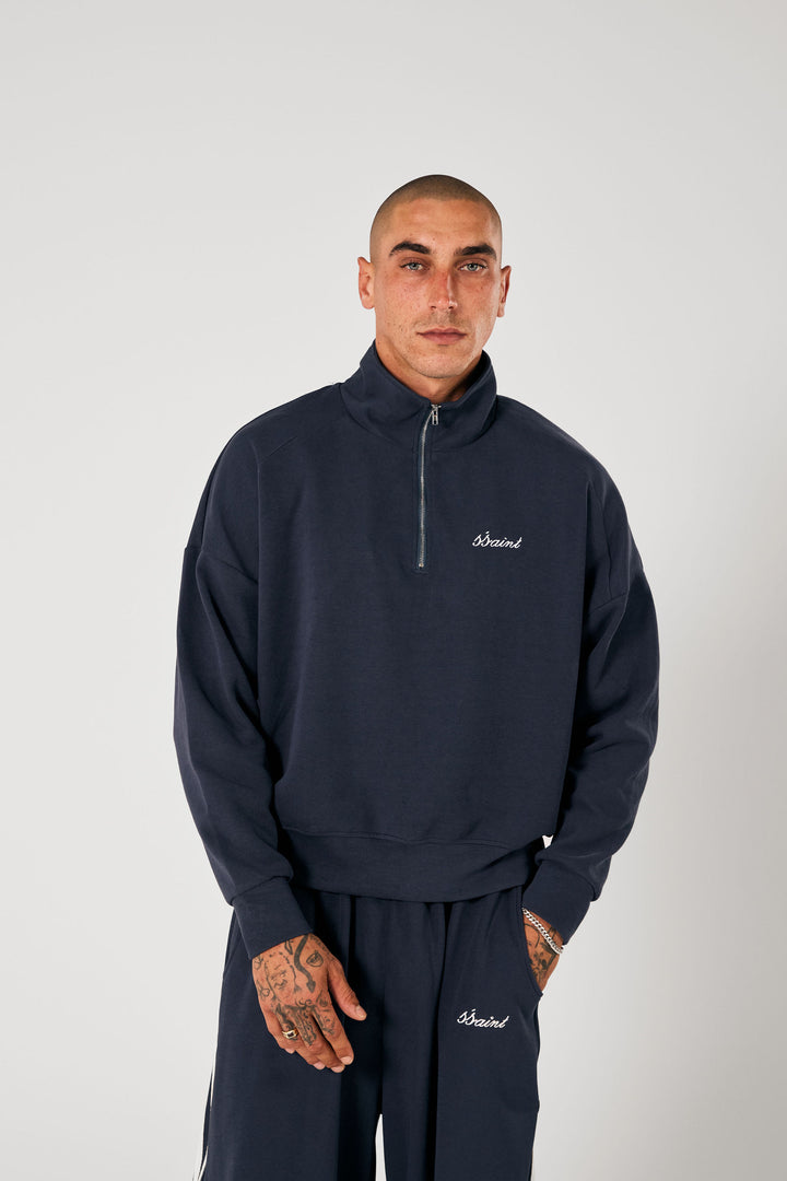 SŚAINT Zip Jumper - Navy