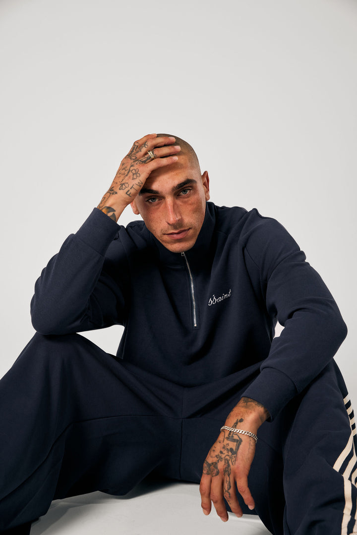 SŚAINT Zip Jumper - Navy